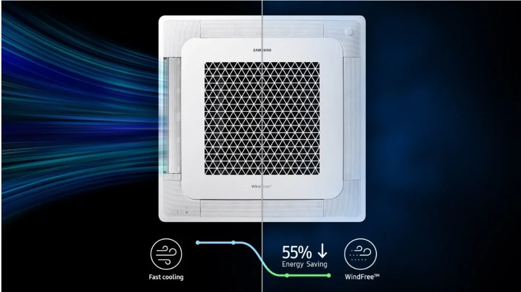 Máy lạnh âm trần SAMSUNG thiết kế với gam màu trắng thanh lịch tinh tế-2.webp