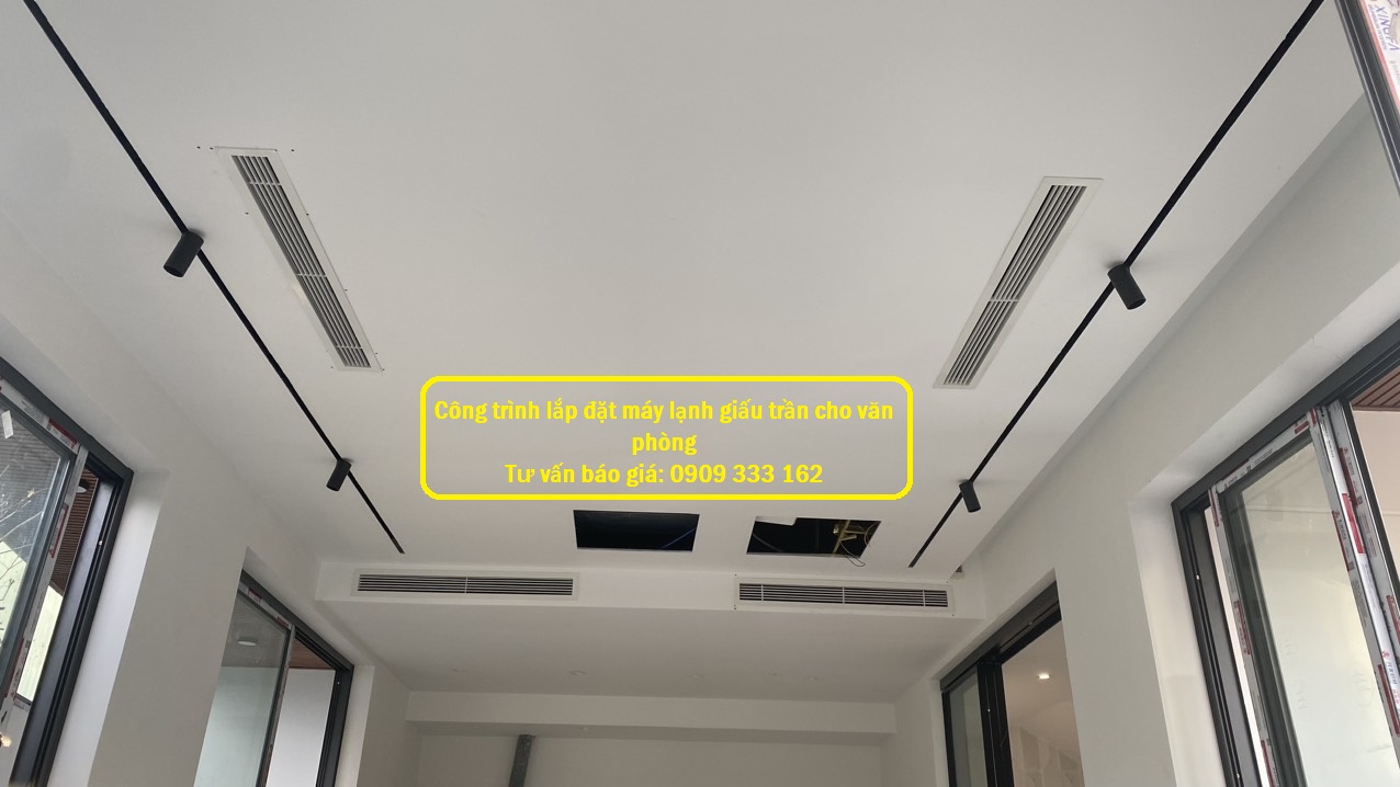 Hình ảnh sau khi lắp đặt máy lạnh giấu trần nối ống gió đã hoàn thiện 