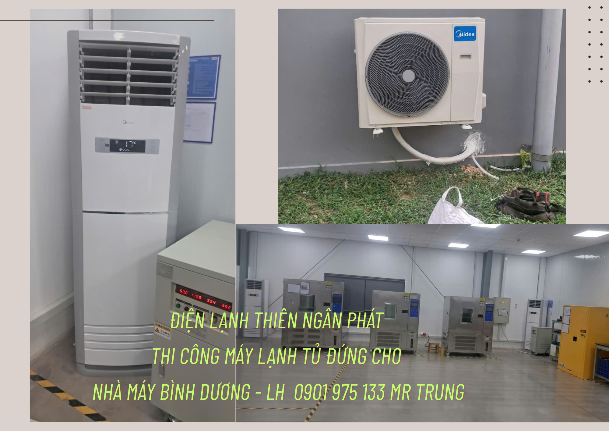 Dịch vụ lắp đặt máy lạnh tủ đứng Midea chuyên nghiệp tại Điện lạnh Thiên Ngân Phát