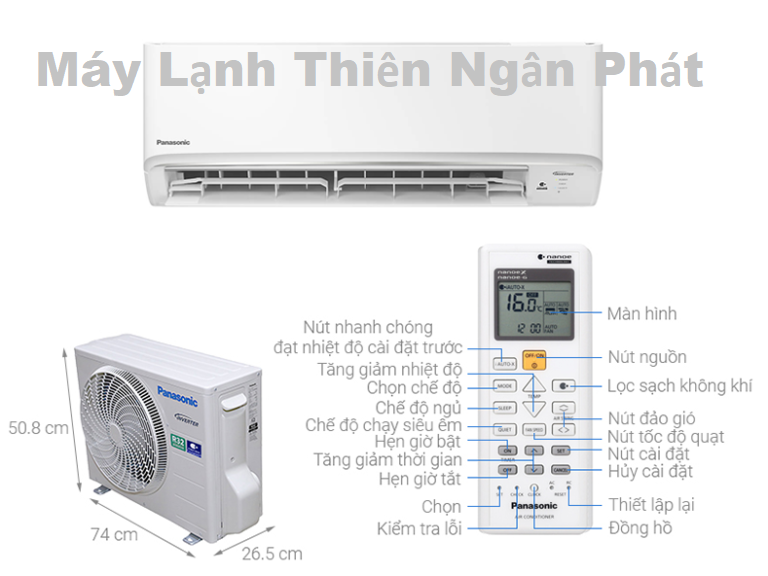 Máy lạnh treo tường Panasonic với khả lọc không khí chuyên sâu Nanoe™X